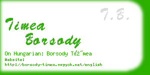 timea borsody business card